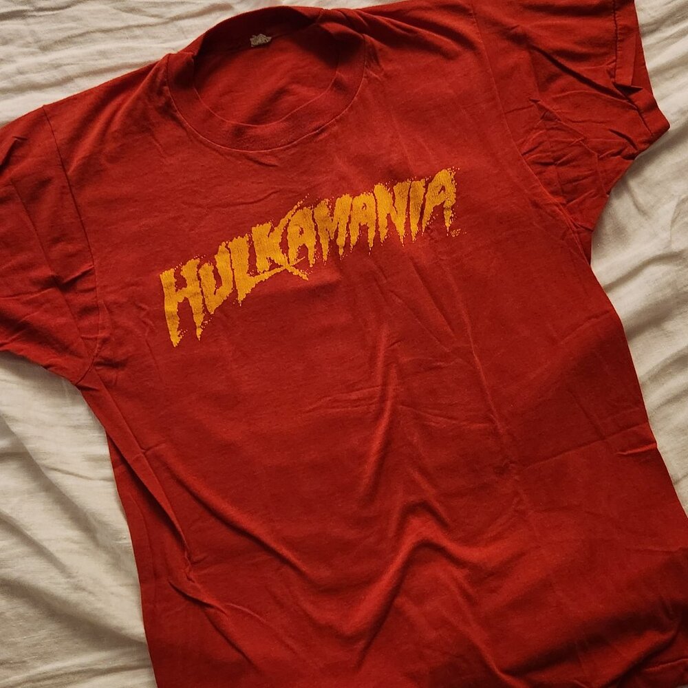 Vtg 1980s Hulkamania WWF Hulk Hogan Shirt - Size Large